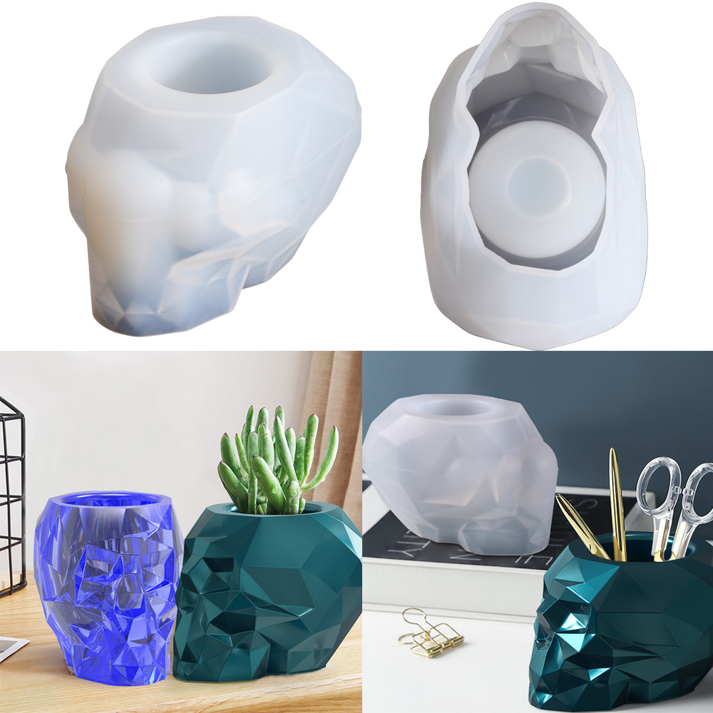 Resin Craft Ideas - Stampo a forma di teschio portapenne